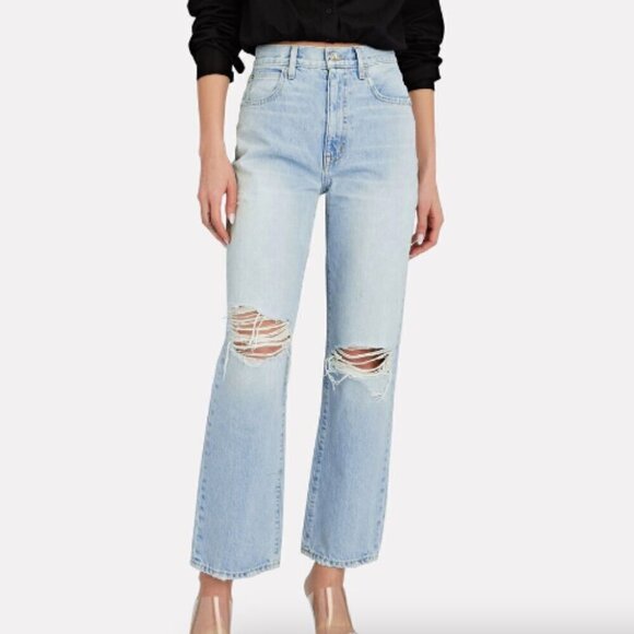 SLVRLAKE London Distressed Ankle Jeans in Light Denim sz 27 - Picture 1 of 6